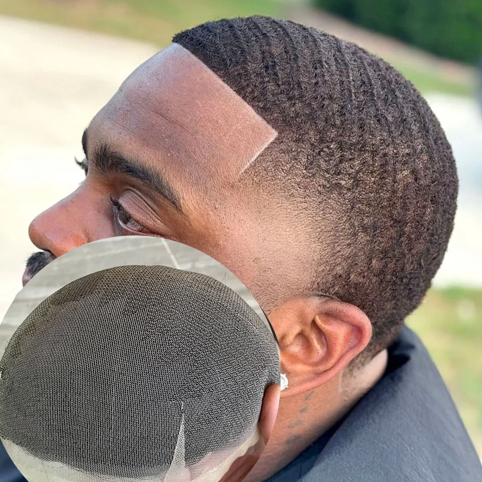 

8 мм 10 мм 12 мм Глубокая волна Вьющиеся Полный кружевной дышащий черный коричневый мужской парик Отбеливающие узлы 100% протез человеческих волос Remy