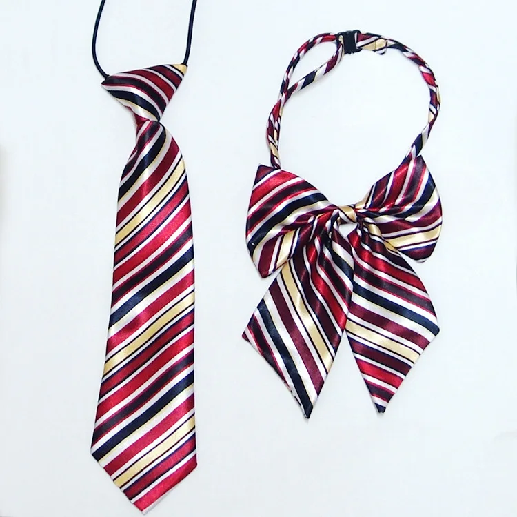 Student school uniform, children's performance, same color tie, children's 28cm tie, red plaid leather band tie set