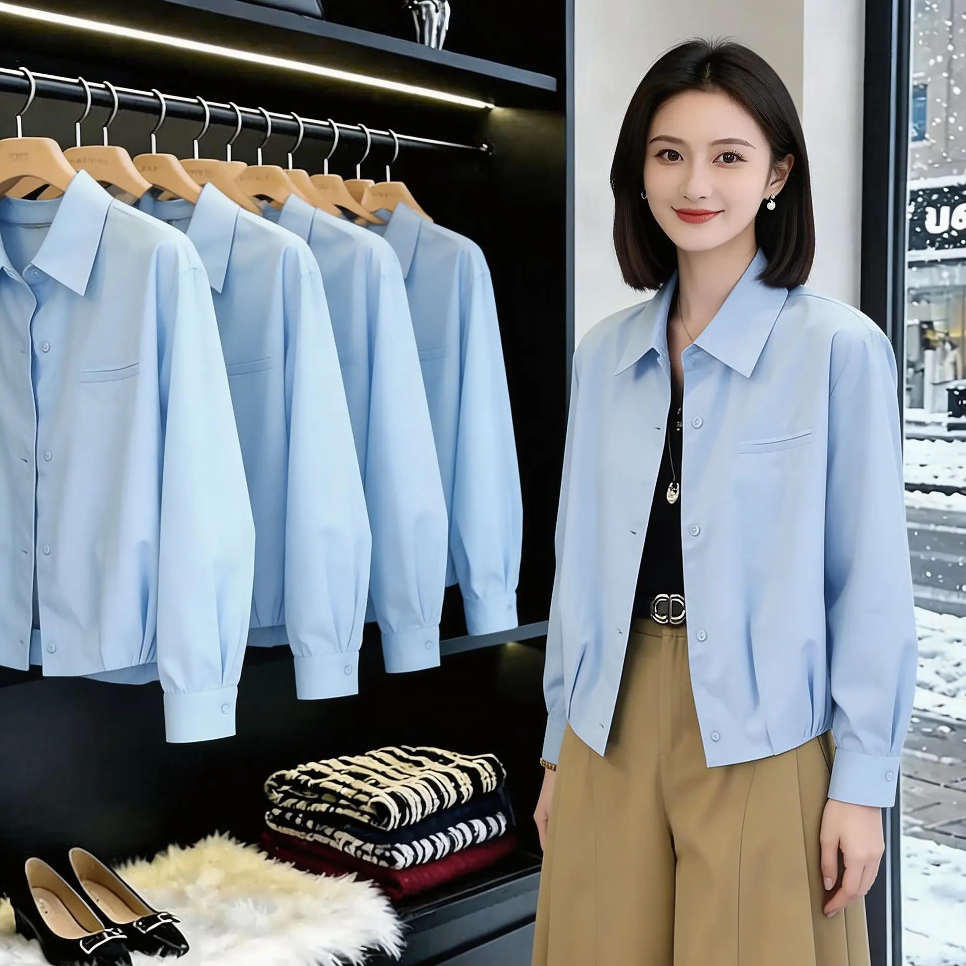 Casual Lapel Shirt Women Spring Summer Sunscreen Cardigan Top 2026 New Plus Size Coat Pleated Outwear Design Sense Female