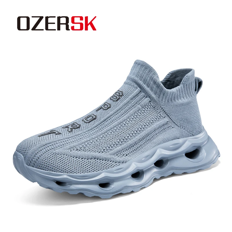 

OZERSK Men Casual Sneakers Ventilated Sole Holes Ultra Breathable Unisex Footwear Soft Fit Slip On Design Trendy Daily Style