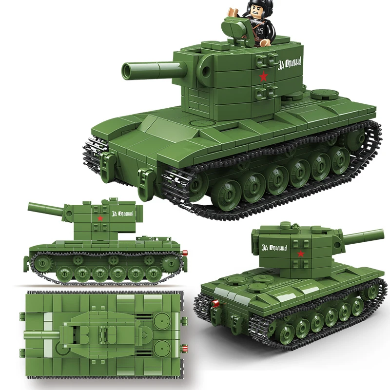 Military Challenger Leopard Panther Heavy Main Battle Tank Soldier Building Blocks Plastic Model Bricks Army Toys for Children