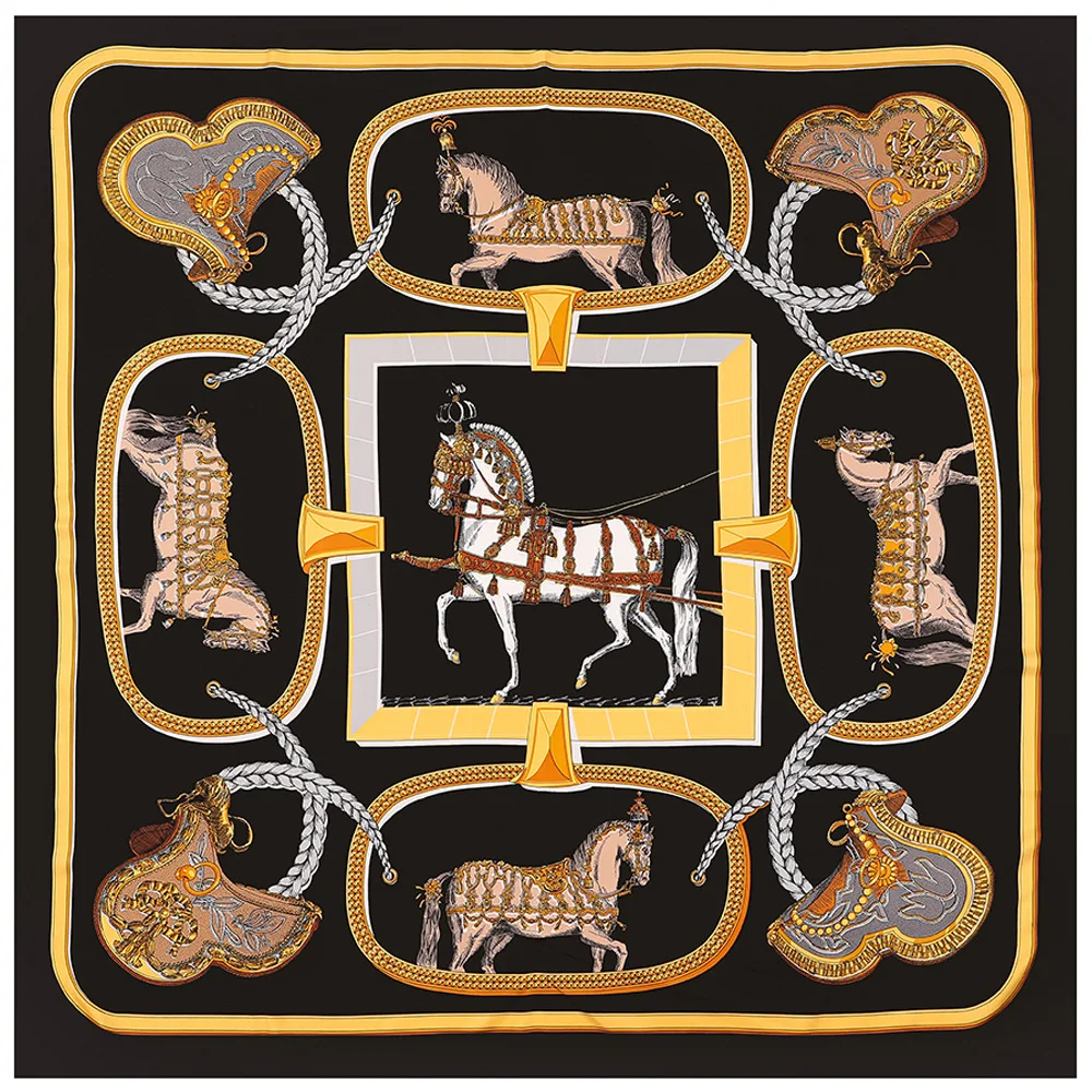 130cm cuatro estaciones otoño nueva bufanda para mujer carruaje de caballo borla regalo de viaje chal cálido protector solar bufanda cuadrada grande presente