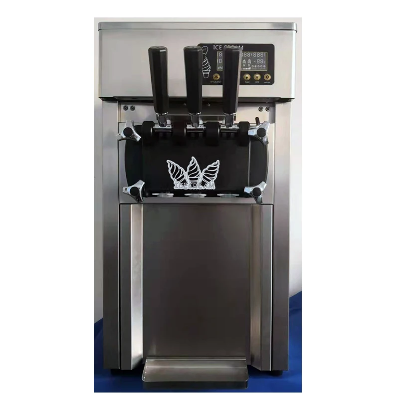 

Commercial Ice Cream Machine Small Desktop Soft Serve Ice Cream Makers Electric Three Flavors Sweet Cone Vending Machine