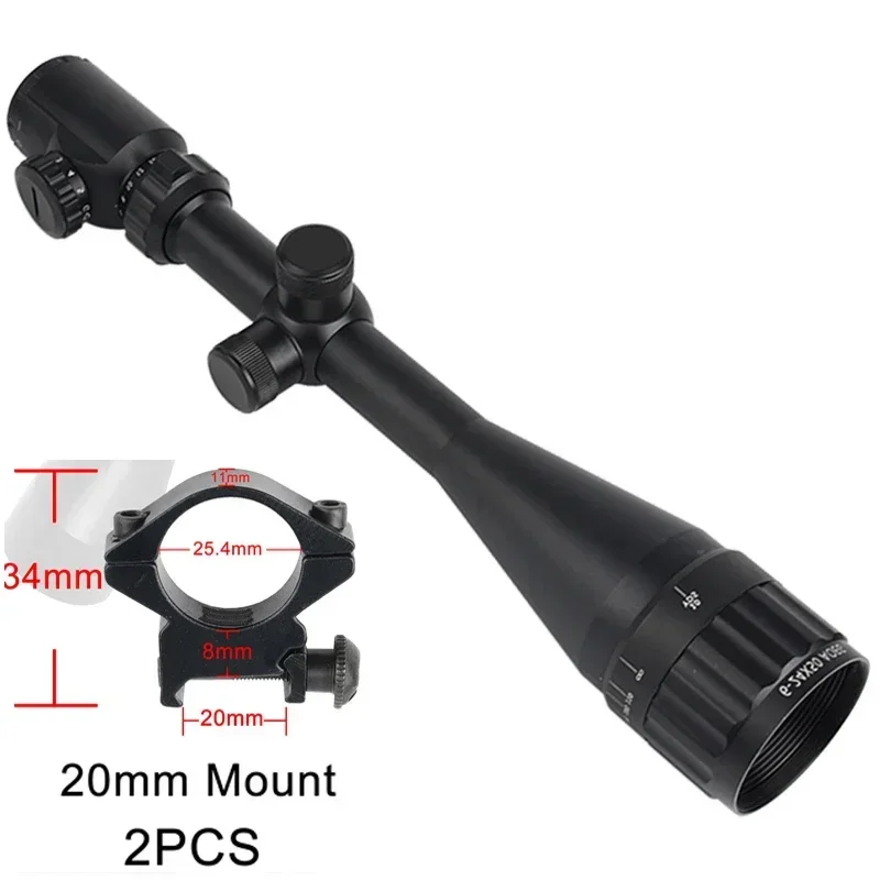 6-24x50 AOEG Jachtoptiek Richtkijker Rood/Groen Verlichting Verstelbaar Richtkruis Reflex Sight HD Richtkijker Tactische Accessoires