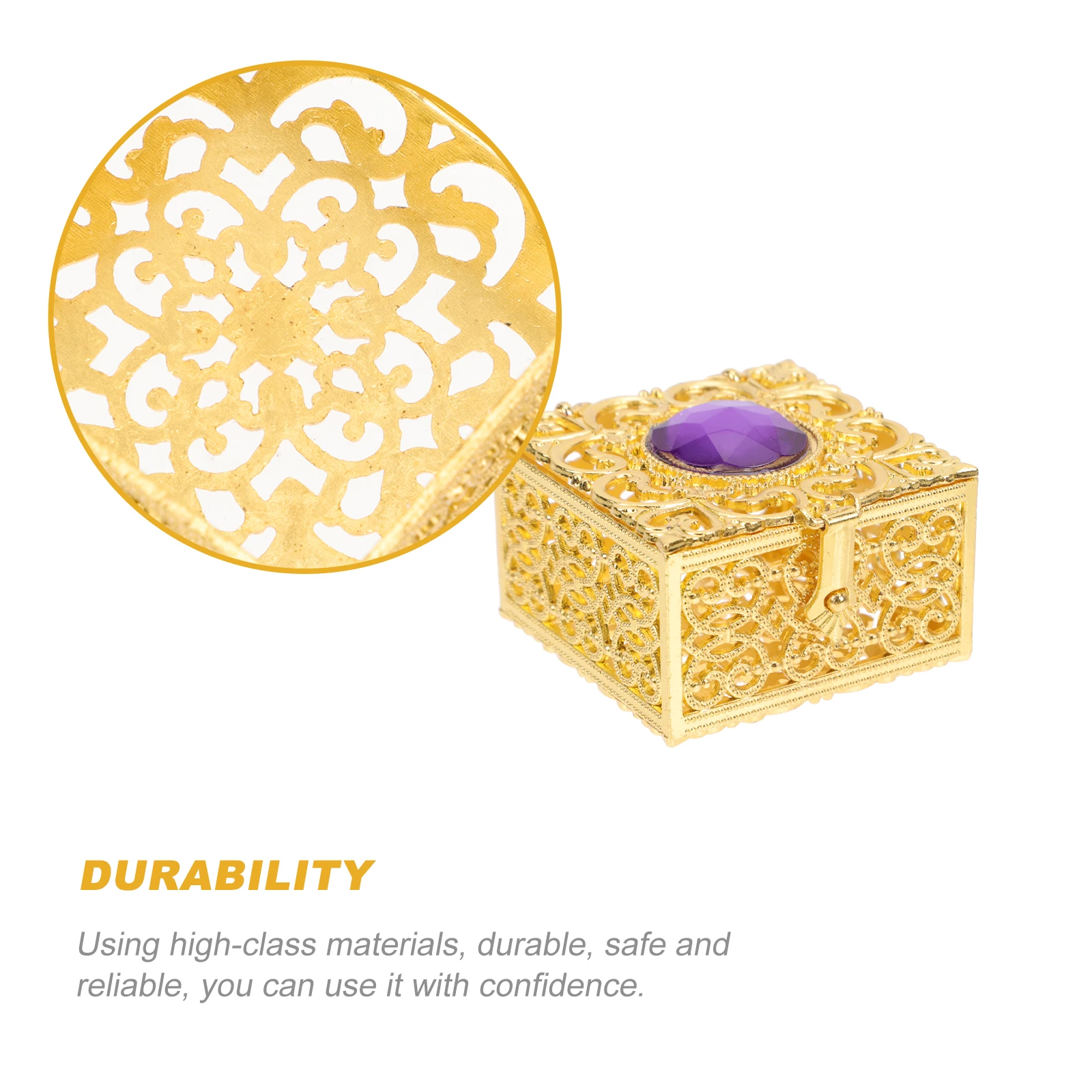 

2Pcs Metal Jewelry Boxes Vintage Decorative Storage Case for Bedroom Dormitory Multi-Function Jewelry Organizer