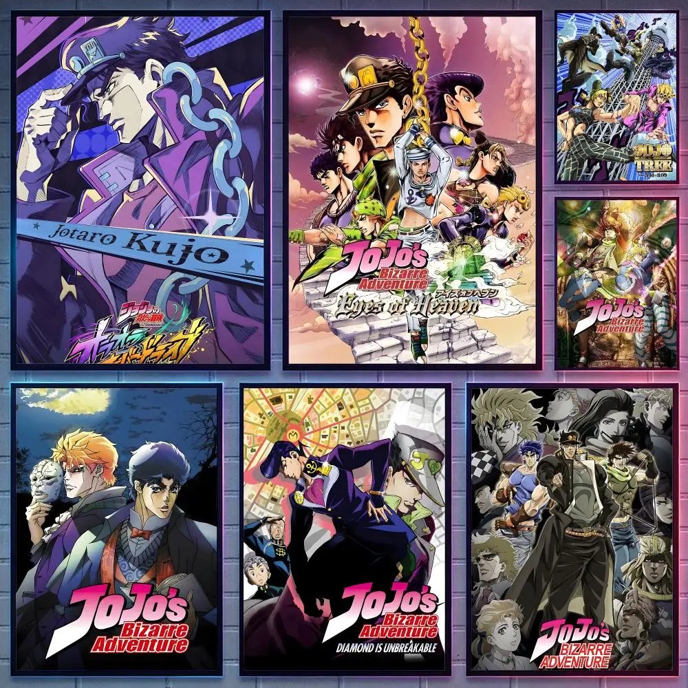 anime JoJo's Bizarre Adventure HD Poster Anime Aesthetic Wall Art For Game Anime Lovers Bedroom Gaming Room Decor Ideal Gift