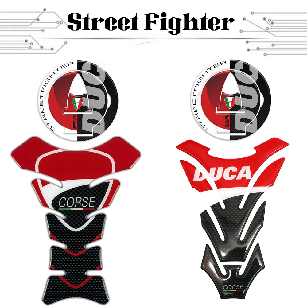 

For Ducati Streetfighter Tank Pad Sticker Motorcycle Accessories Street Fighter Protector Fairing Covers Carbon Decal V4 V2 2011