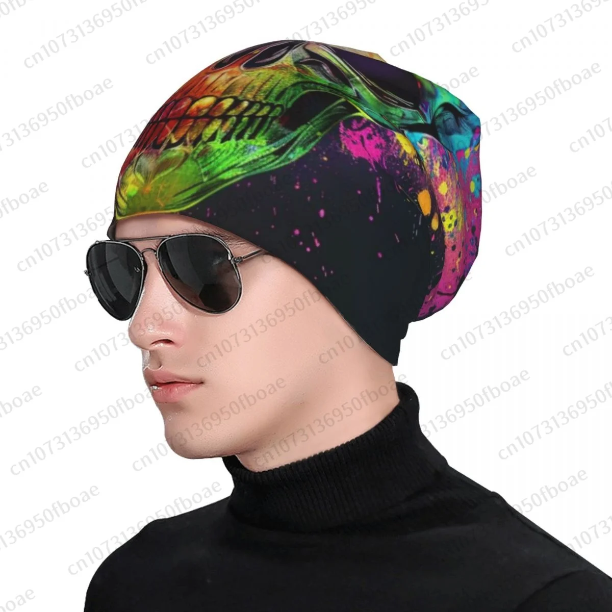 Samurai Ride Punk Skull Beanies Cap Unisex Soft Thin Knitted Outdoor Knit Bonnet