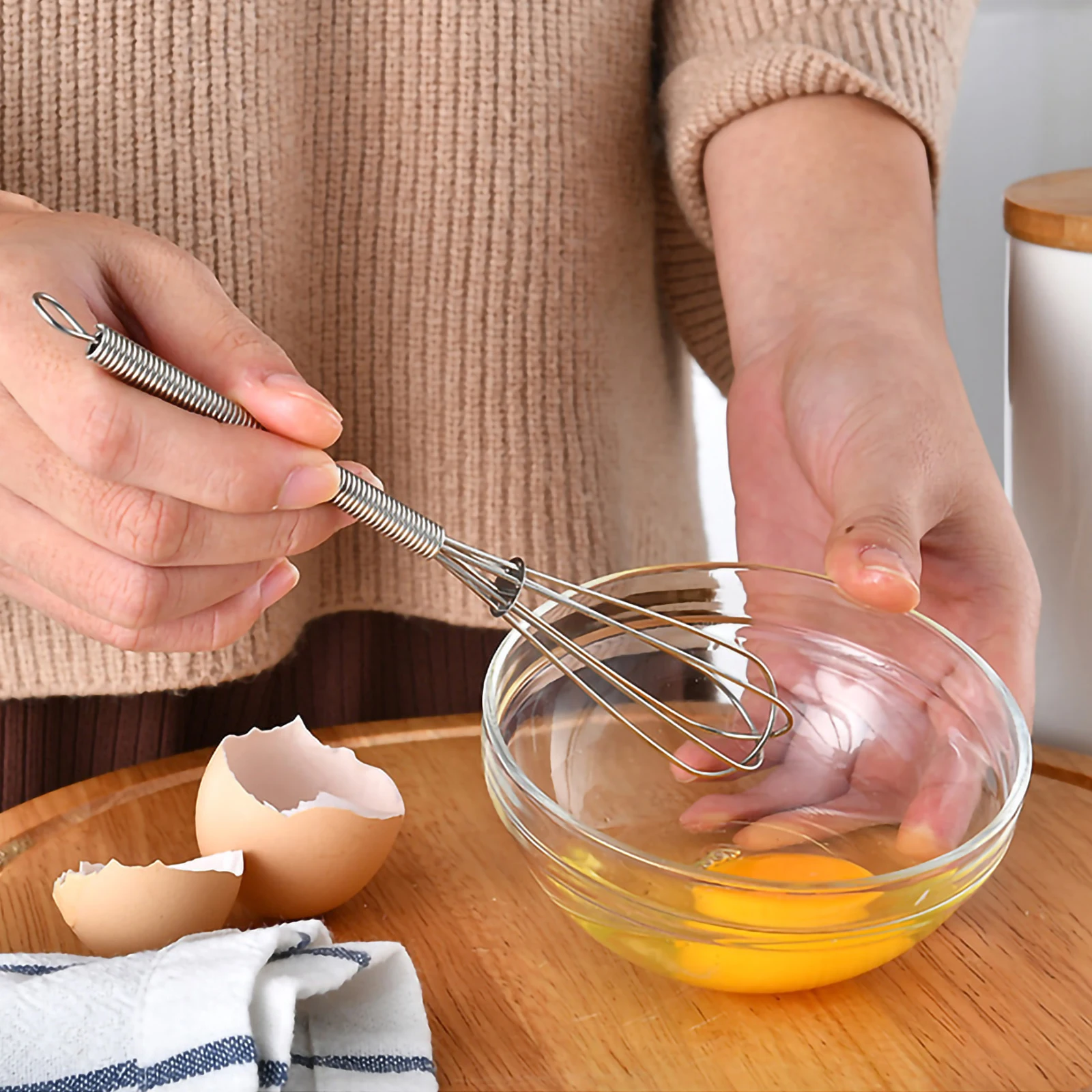 

7Pcs Stainless Hair Dye Mixer Stirrer Salon Whisk DIY Hair Coloring Tools Non-Skid Handle Durable Practical Home Use