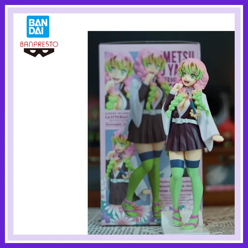 Original Brandnew Bandai Banpresto Blade of Demon Destruction Glitter Glamours Kanroji Mitsuri Anime Action Figures Model 22Cm