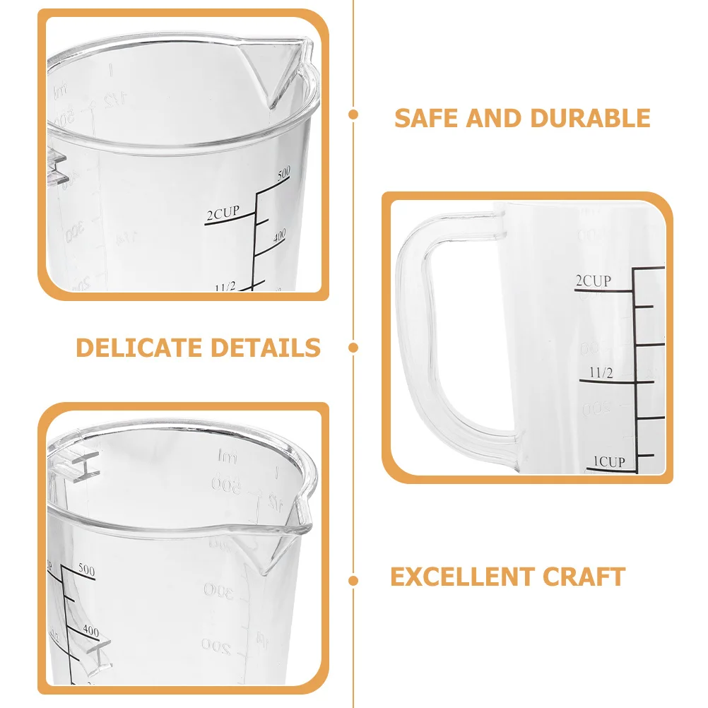 

2pcs Measuring Cup Set Large Capacity Clear Graduated Kitchen Measuring Cups Baking Accessory For Milk Coffee Oil Flour Powder
