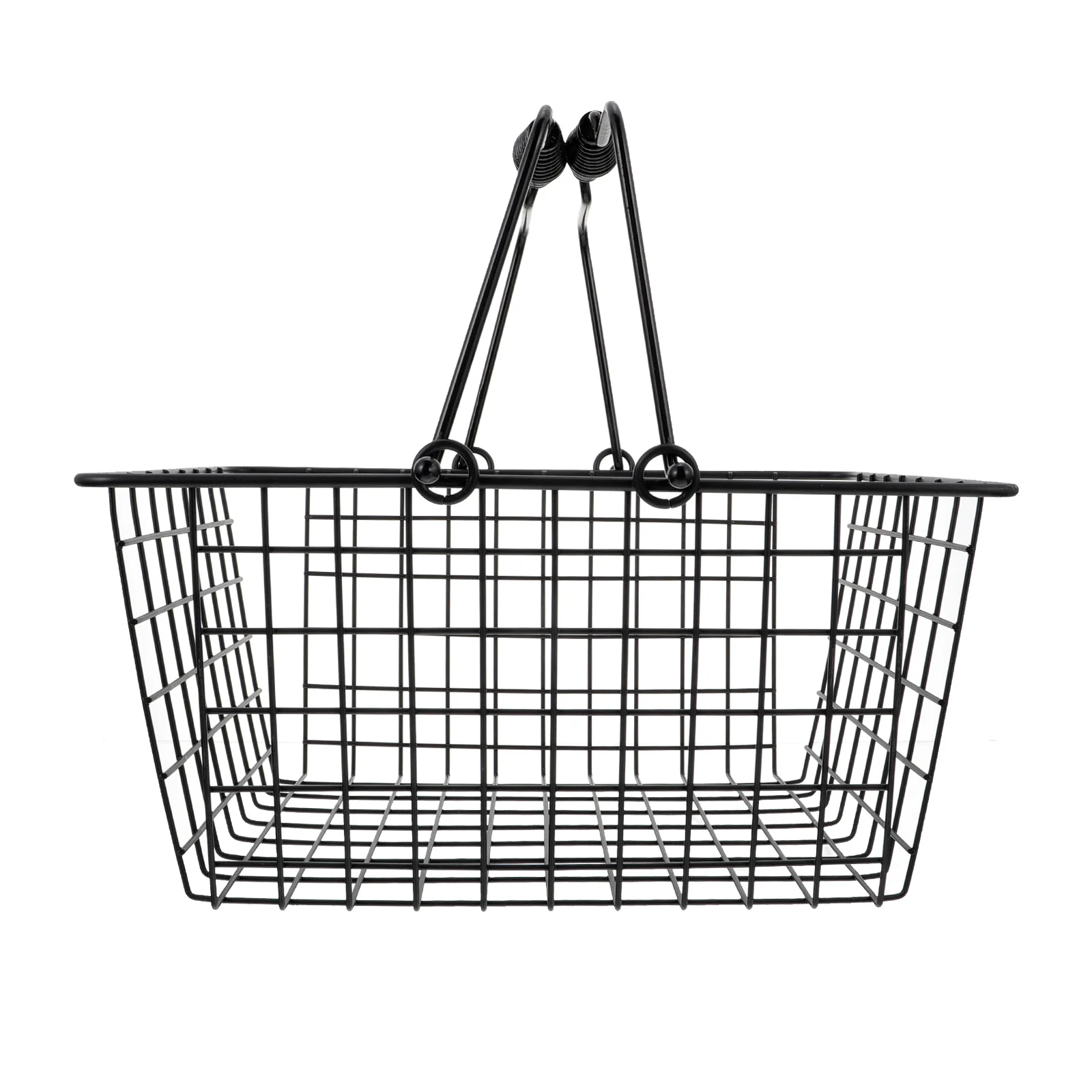 

1pc Multi-Purpose Metal Storage Basket Black Portable Design Removable Handle Anti-Rust Kitchen Organizer For Spice Fruit