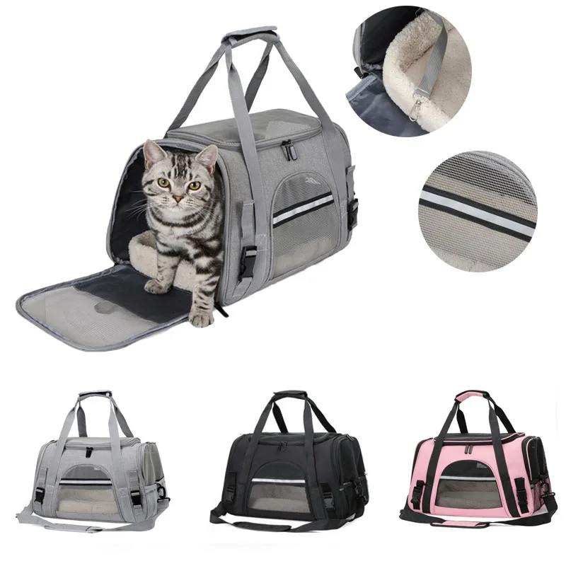 

Portable pet Cat bag for outdoor Travel Large capacity pet handbag Folding breathable shoulder bag Car carrying kitten dog bag
