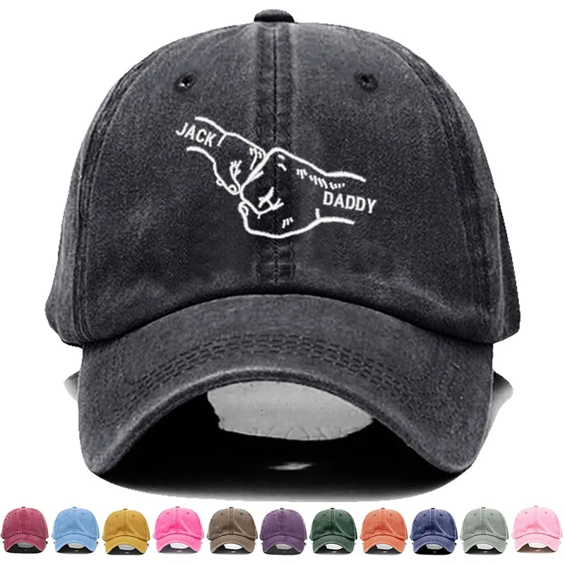 

Custom Name Embroidery Daddy Baseball Cap For Men Vintage Soft Washed Cotton Dad Hat of Father's Day Gift