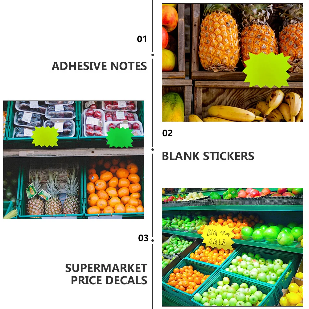 ملصقات لاصقة فارغة ملصقات الأسعار الفلورسنت الشارات لسوبر ماركت متجر بيع بالتجزئة المرآب بيع ملف مجلد التسمية