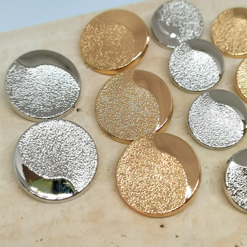 18/23MM Frosting Gold Silver Metal Round Buttons Of Clothing High Quality Sewing Accesories Decor Button For Crafts Apparel DIY