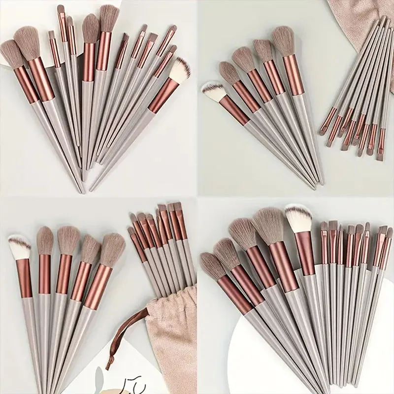 13pcs Makeup brush set 13 makeup brush set plus storage bag Non-shedding eyeshadow brush Soft ultra soft affordable brush Super