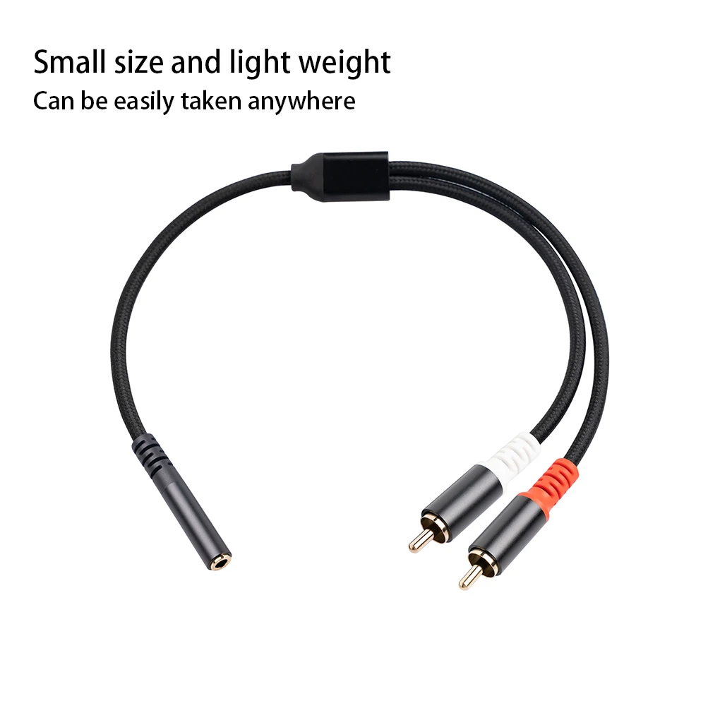 3.5mm Female to 2 Audio Male Adapter Cable Portable Flexible Noise Reduction Tablet Notebook Computer Adaptor Accessories