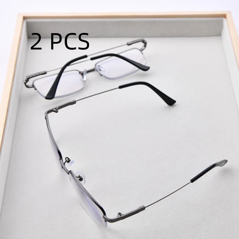 2PCS Anzug Platz Progressive Multifokus Lesebrille Anti Blau Licht Presbyopie Brille Flexible Leser Fern Und Nah Im Freien – Detail 5