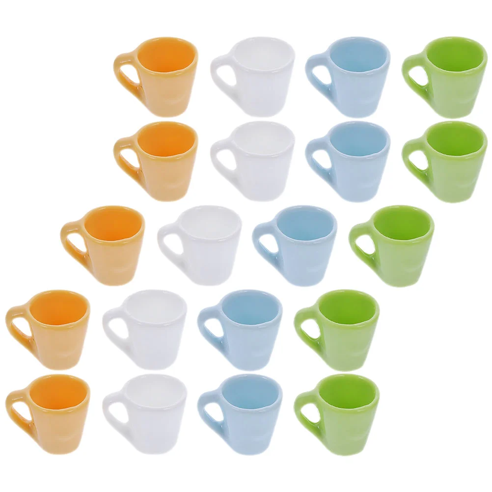 Mini Tasse Décorative en Résine Miniature, Accessoires pour la Maison, le Thé, Accessoires de Cuisine, 20 Pièces