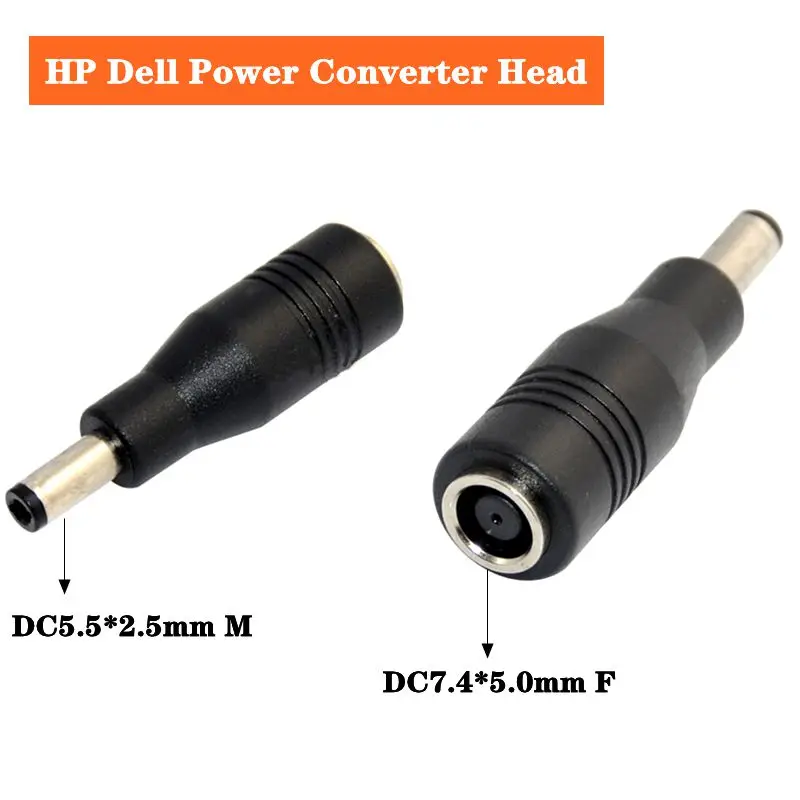 DC7.4 * 5.0mm Female To 5.5 * 2.5mm/4.5 * 3.0mm Male Elbow 19.5V Laptop Power Conversion Plug, Large Round To Small Round