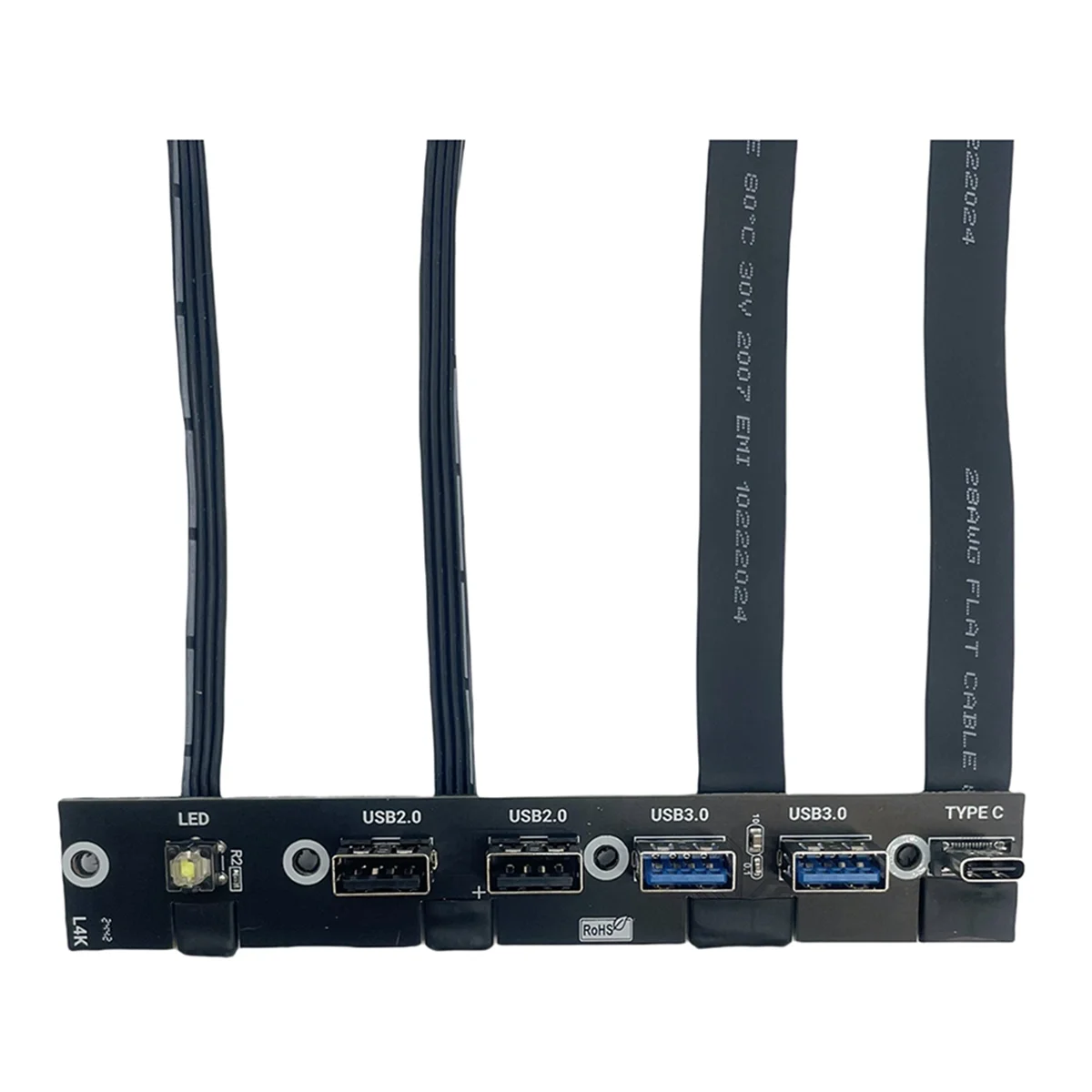 ATP-USB 3.0 Panel frontal Hub IO Panel 2 puertos USB3.0 + 2 puertos USB2.0 + 1 puerto TIPO C 20G + interruptor LED para PC Case Desktop Negro