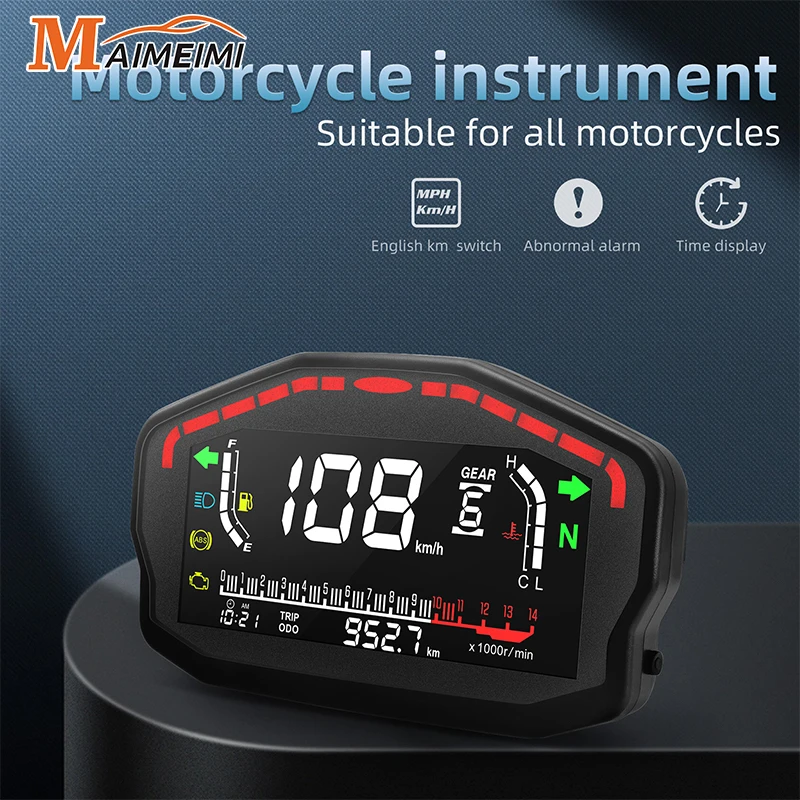 Motorcycle Digital Dash Panel Universal LCD Speedometer Odometer 2 4 Cylinder For Honda For Ducati For Kawasaki For Suzuki