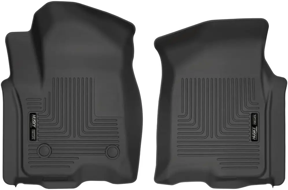 

Weatherproof Floor Mats for 2019-2026 Chevy Silverado & GMC Sierra | Front Row, 2-Piece Black - Custom Fit