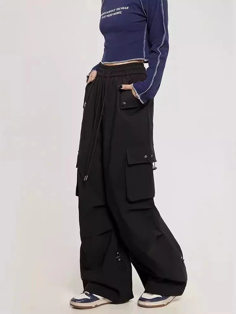 

Американские ретро-брюки для женщин в стиле хип-хоп, модные уличные брюки для джазовых танцев, свободные спортивные повседневные брюки.