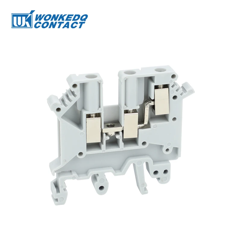 10Pcs UK5-TW Double Connection One Side Screw Connection UK 5 Twin Termin Strip Wire Connector DIN Rail Terminal Block UK 5-TW