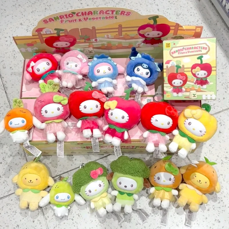 

Новая оригинальная мини-серия Hellokitty с фруктами и овощами, слепая коробка, милые модные игрушки, сумка, подвески, подарки в фруктовом стиле Hellokitty