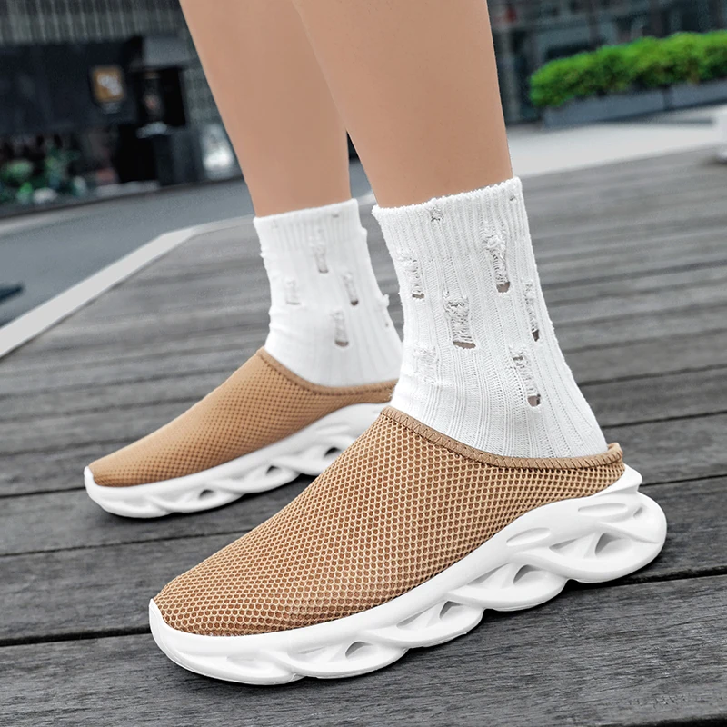 

YRZL Shoes for Men Casual Half Slippers Lightweight Men's Sneakers Breathable Comfortable Walking Shoes Mens Sneakers Footwear