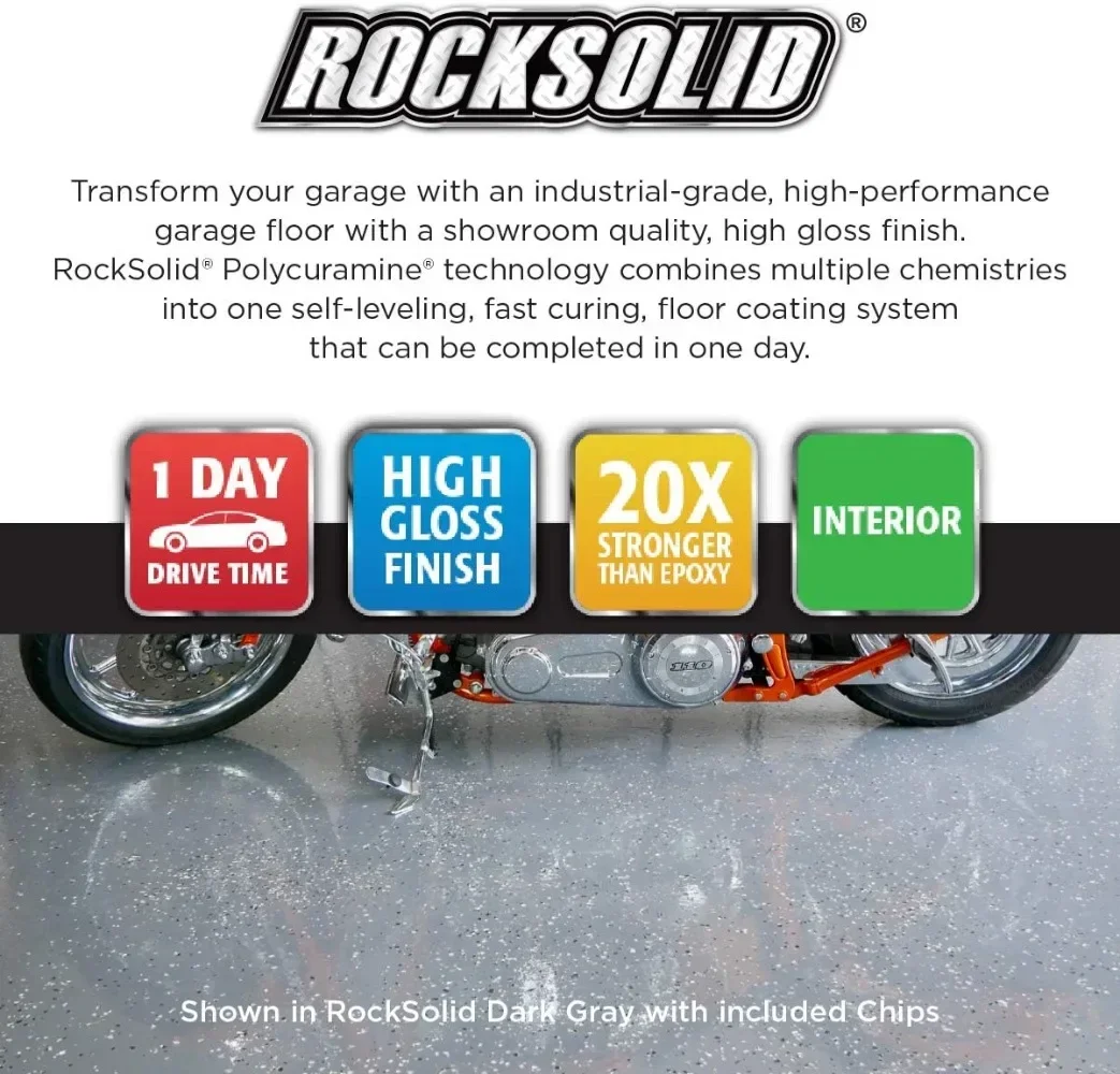 Imagem -05 - Rocksolid Polycarbonate Garage Floor Coating Resistente a Rachaduras Preto 2.5 Car Kit Pcs Set