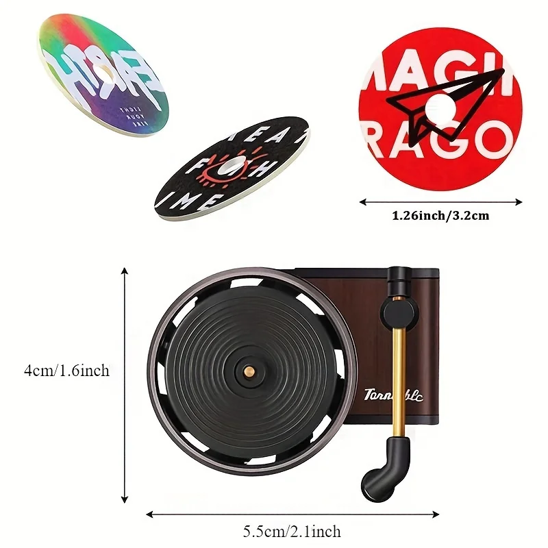 Vinyl Record Player Style Car Air Freshener with Scented Paper Tablets  Auto Aromatherapy Diffuser Vent Clip