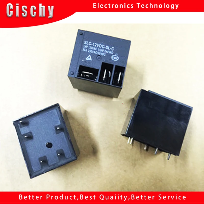 5pcs/lot T91 SLC-12VDC-SL-C Black Electrical PCB Power Relay 30A 250VAC 5pin NEW In Stock