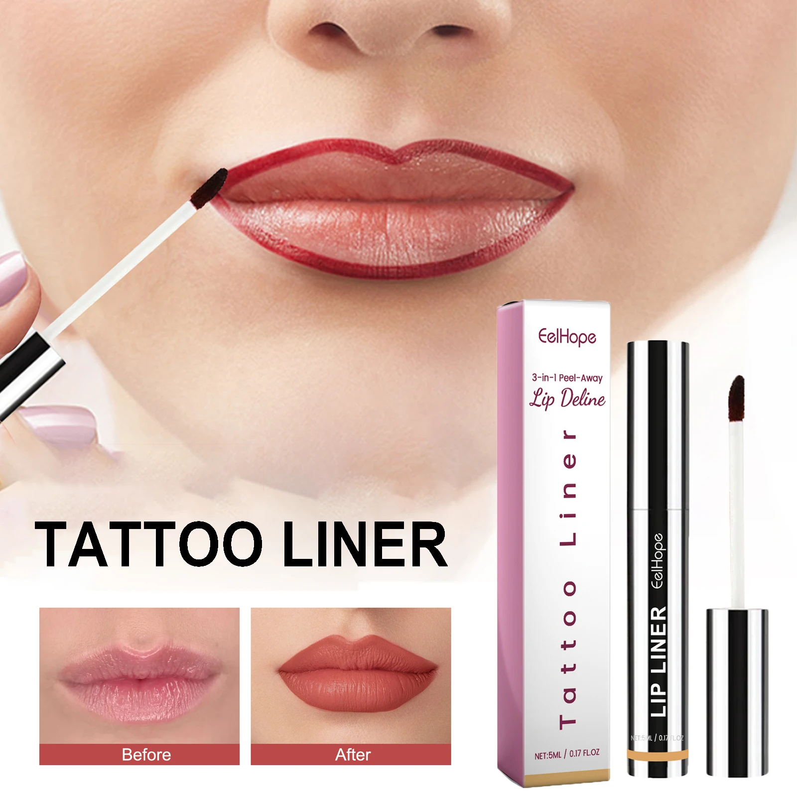 Peel Off Lip Liner Matte Sexy Lip Tint Waterdichte Tattoo Contouren Lip Vorm Langdurige Niet Gemakkelijk Te Vervagen Contour Lippen Make-Up