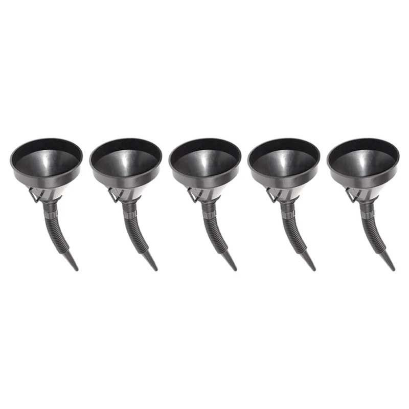 5Pcs Refueling Funnel With Filter For Car Motorcycle Truck Gasoline Filling Strainer Extension Pipe Hose Funnels Tool