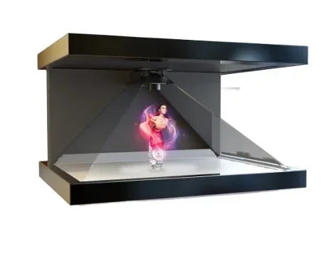 Incrível caixa de holograma 3D full HD de 22 polegadas e 3 lados Dreamoc Hologram Showcase vem com Flight Case