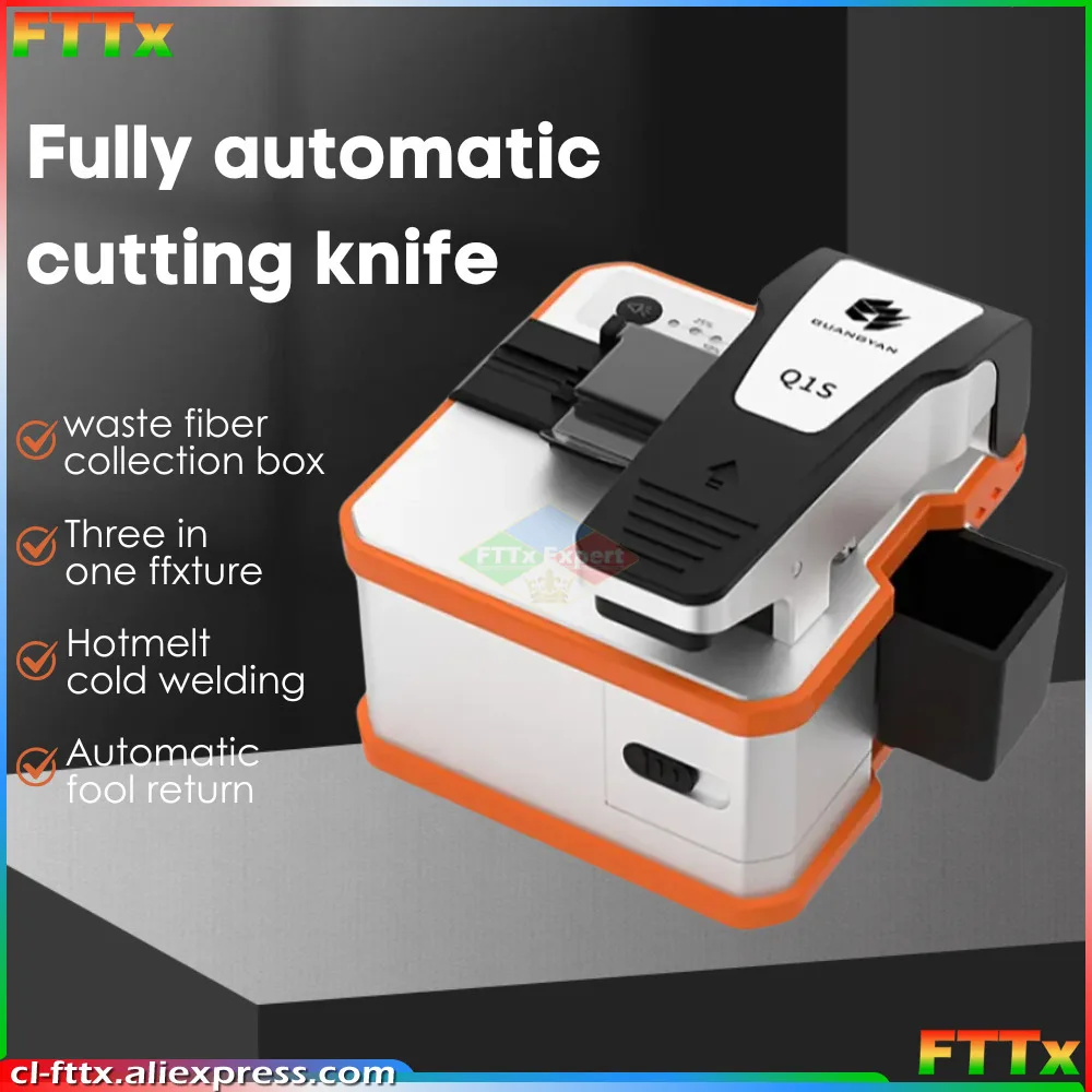 GUANGYAN Q1S High Precision Fully Automatic Electric Fiber Optic Cleaver Rechargeable Optic Cable Cutter Optical Fiber Cleaver