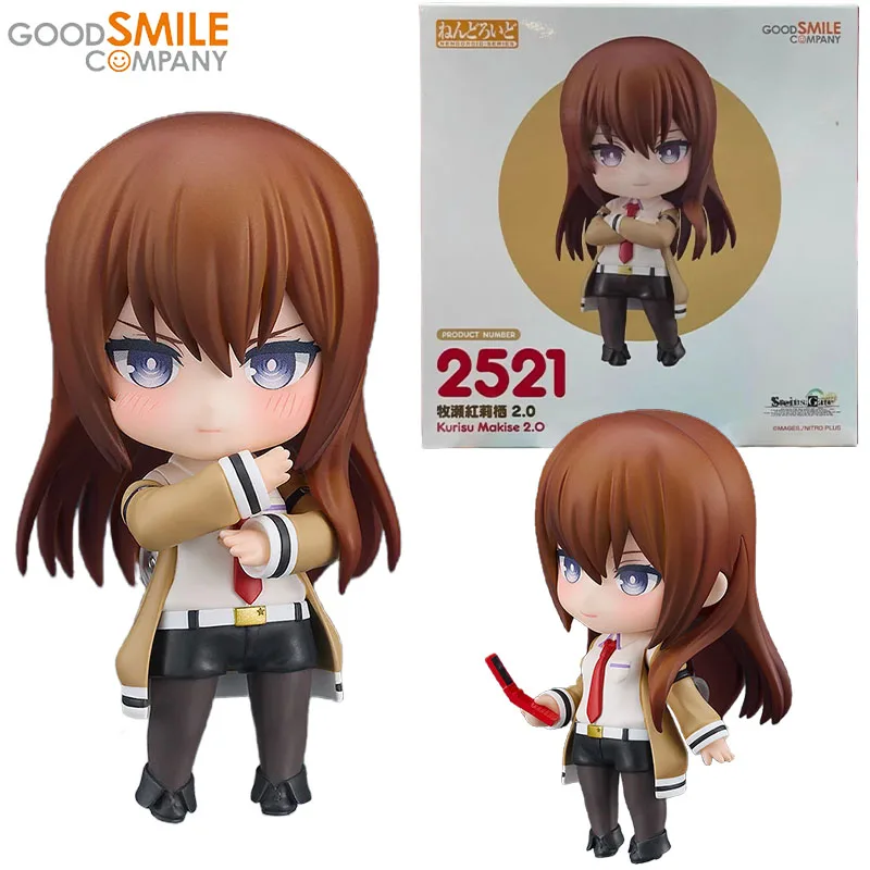 Good Smile Genuine Nendoroid Steins Gate Anime Figure Makise Kurisu Action Toys for Boys Girls Christmas Gift Collectible Model