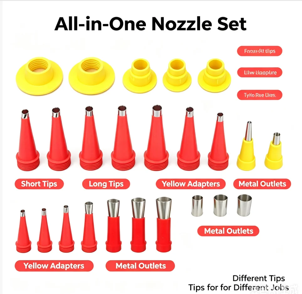 Especial Universal Integrated Rubber Nozzle Tool Kit, Caulking Tool Kit Easy Caulking Finisher Nozzle (22PCS)