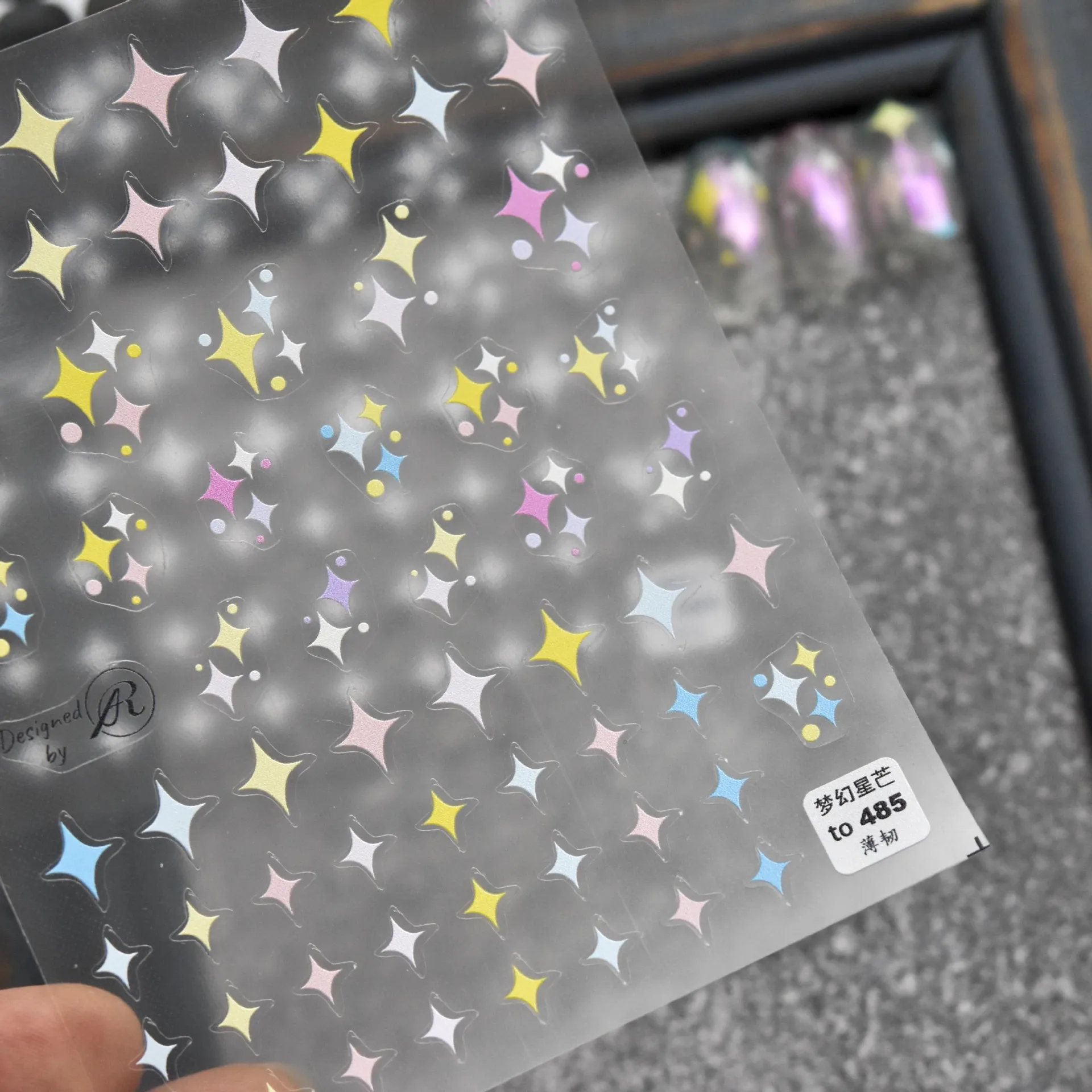 High Quality 5D Nail Art Stickers Adhesive Cute Dreamy Stars Design DIY Nail Decals Foils Wraps Decorations