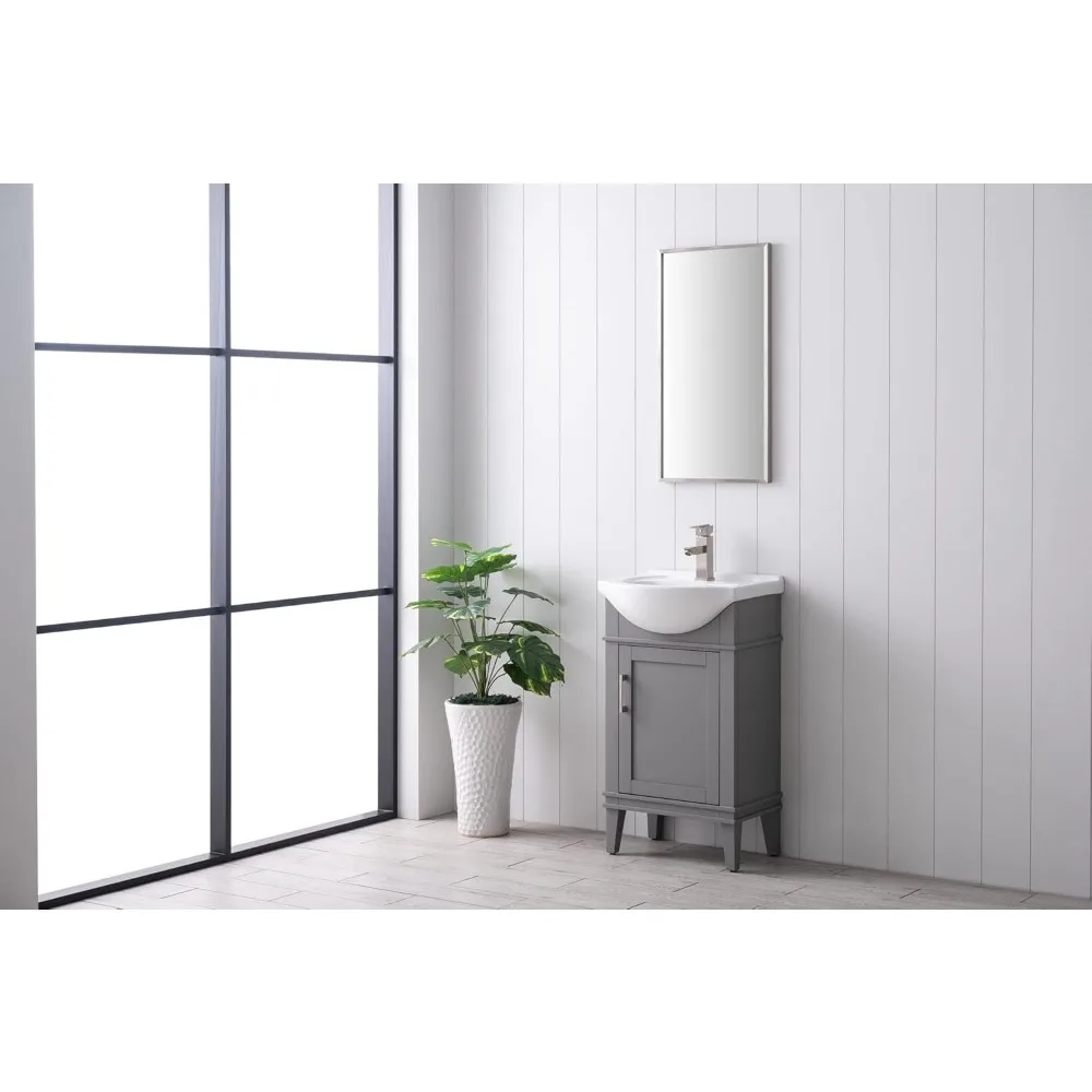 Ivy 20" Inch Single Sink Bathroom Vanity with Porcelain Top
