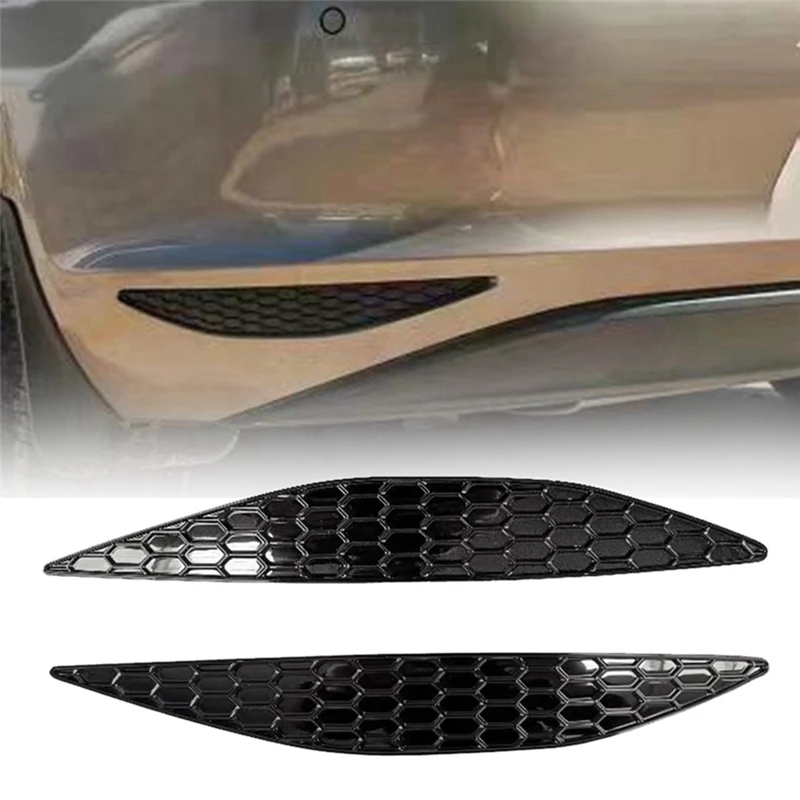 1Pair Rear Bar Honeycomb Reflector Cover Trim Styling For VW Golf 7 GTI MK7 2014-2018 Tail Fog Light Strips Sticker Replacement