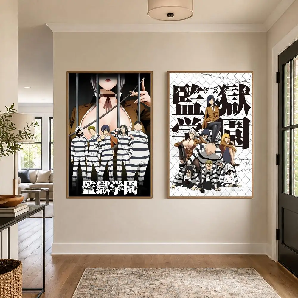 Anime P-Prison School Poster Graphic Wall Art Poster HD Waterproof PP Paper Print for Bedroom Living Room Office Decor Gift