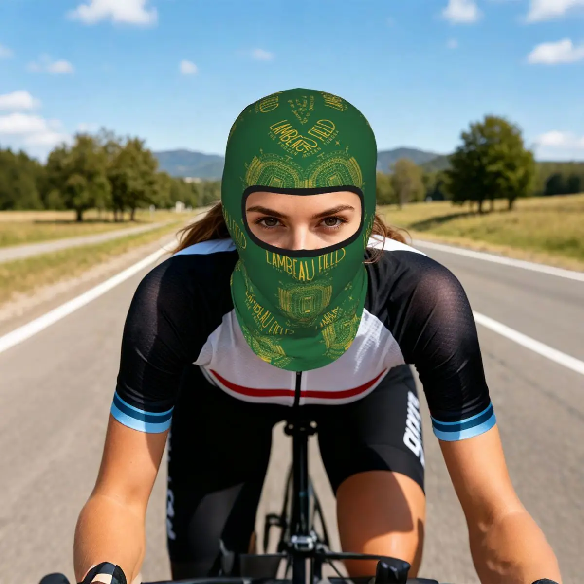 Green Bay Packers Lambeau Field Stadium Breathable Thin Balaclava Full Face Mask Sun Protection Neck Gaiter For Motorcycle