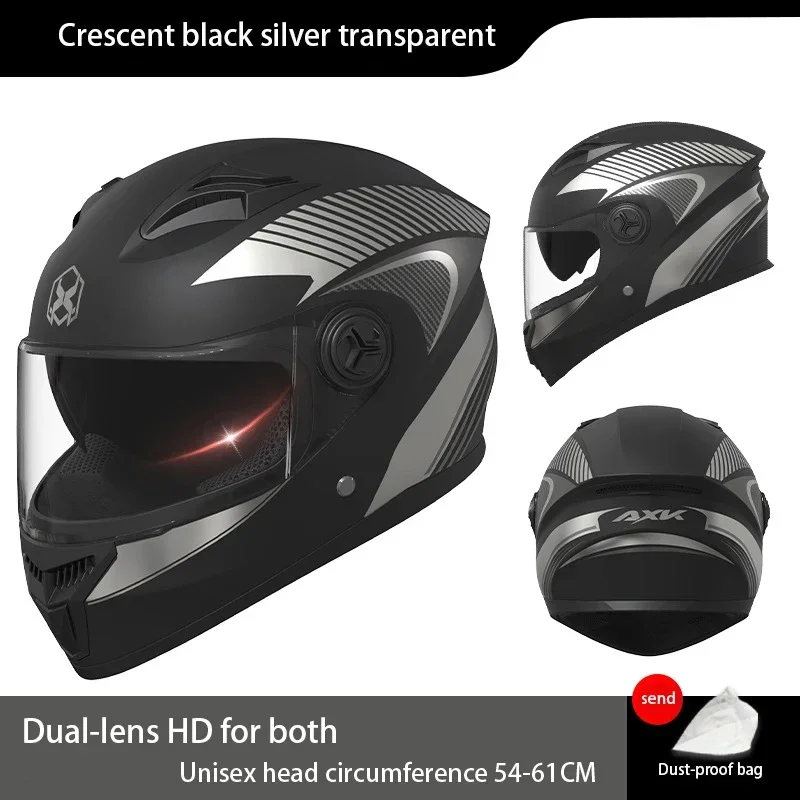 Unisex DOT Certified Moto Full Face Helmet with Dual Visor PP Material Off-Road Safety Helmet for Men Women Lightweight Durable