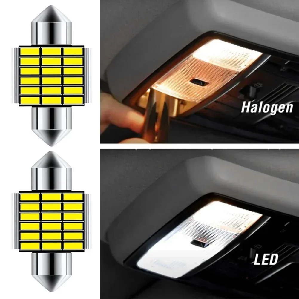 

2Pcs Car Interior Dome Map Reading Trunk Light Bulb Festoon 18smd Led Interior Dome Map Bulb Globe 12V Car Bulb Dome Map Light