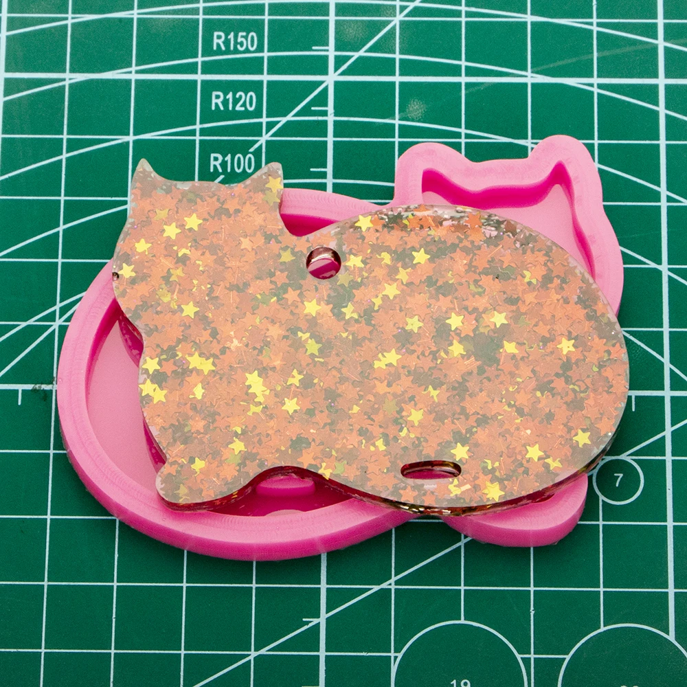 Shiny Fish/Cat/Dolphin/Lobster/Octopus Silicone Keychain Mould Resin DIY with Epoxy, Chocolate Cake Molds DY0089