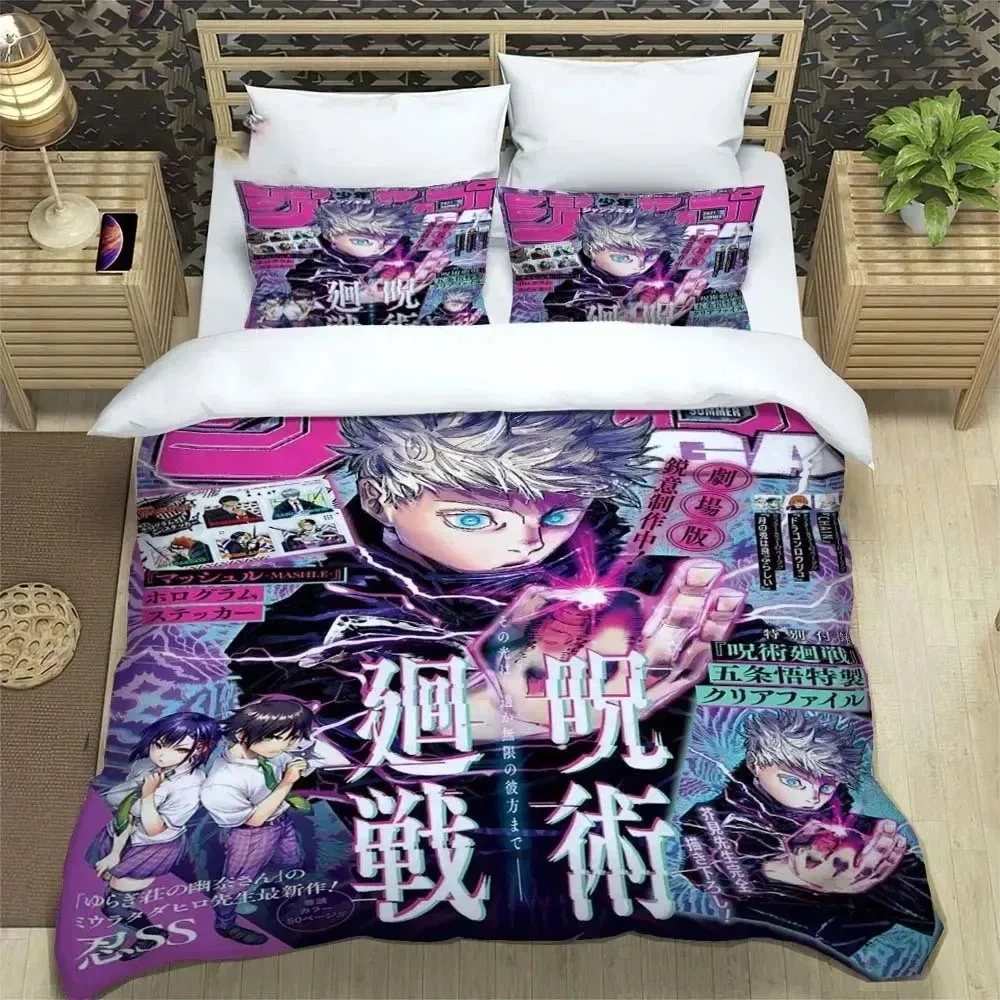 3D Print Jujutsu Kaisen Anime Bedding Set Boys Girls Twin Queen King Size Duvet Cover Pillowcase Bed boys Adult